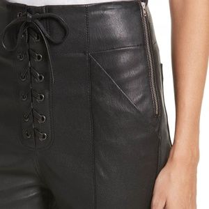 A.L.C Delia Lace up leather flare pant Size 0 HIGH